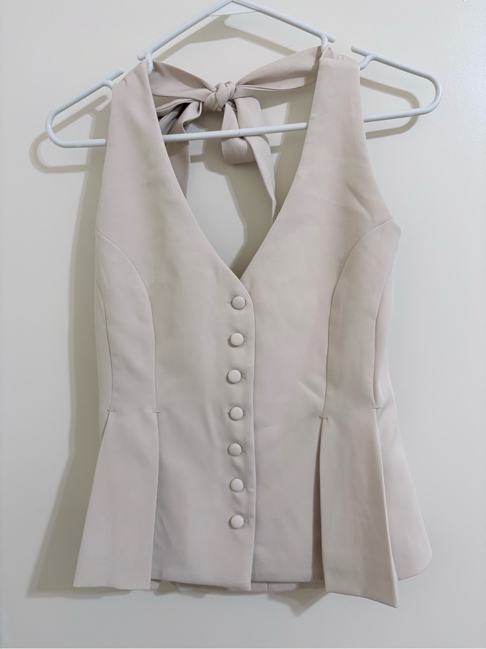 MABLE Cream Button-Front Sleeveless Top and Pants Set